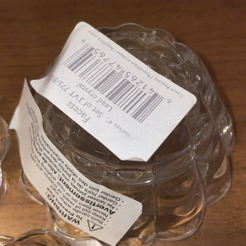 Mikasa Votive Candle Holders Celebrations Facets Collection Set Of 3 Open Box